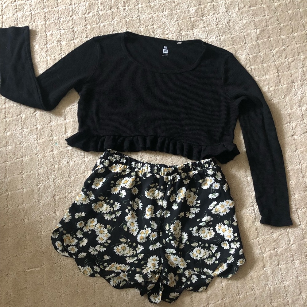 Black top and shorts